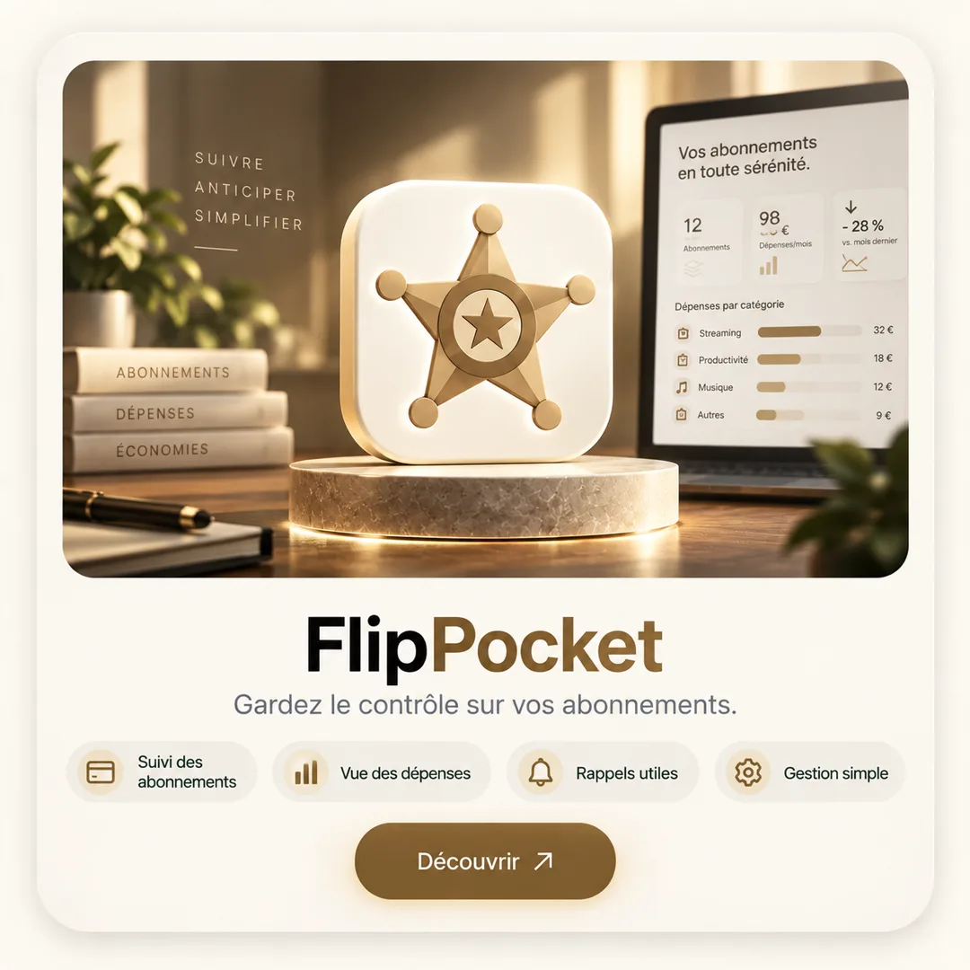 FlipPocket — gardez le contrôle sur vos abonnements.